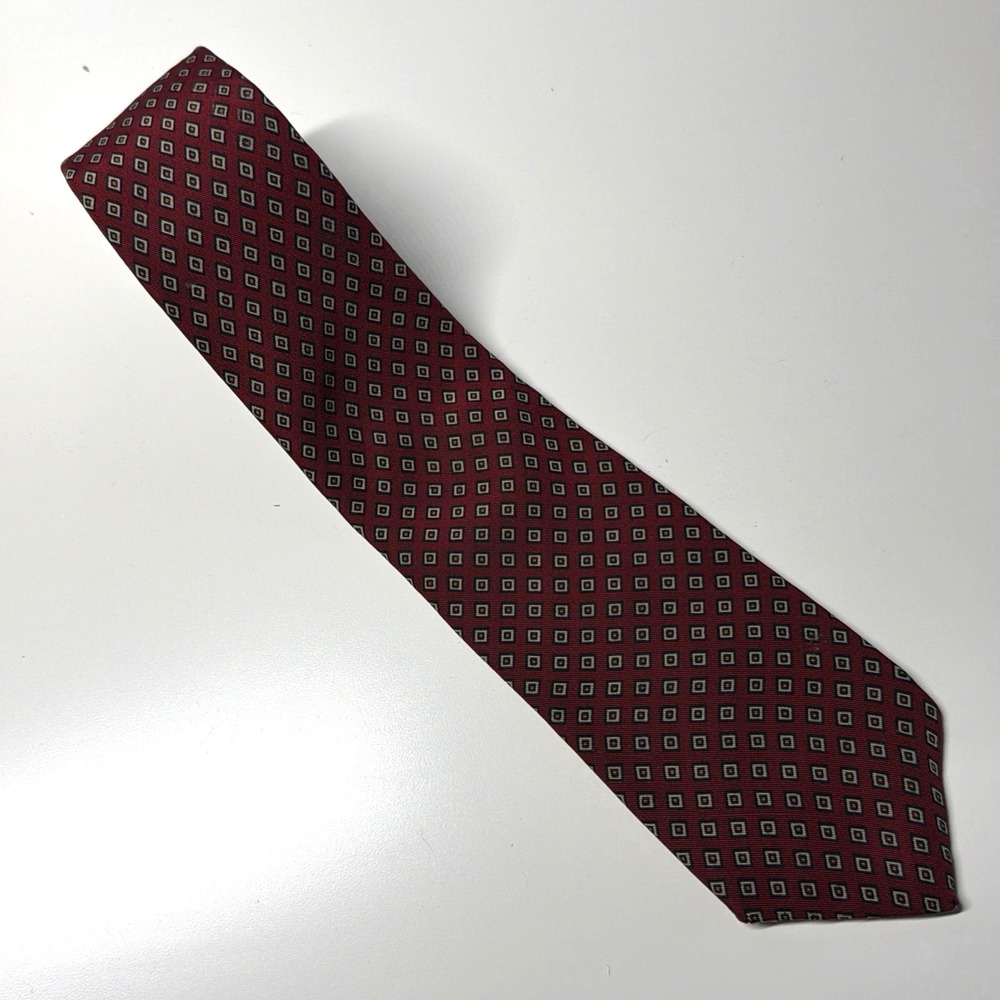 Liberty Of London Red Geometric Diamond Necktie Old Money Executive Core Tie